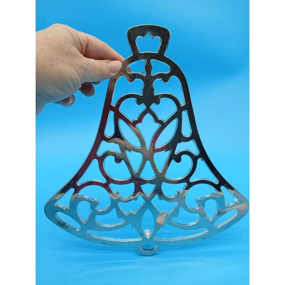 Vintage International Silver Co 10” Silverplate Bell Shaped Trivet Wall Hanging